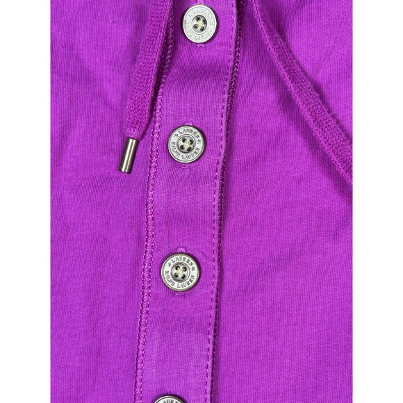 Lauren Ralph Lauren Hoodie Women’s Medium Pullover Hooded Sweatshirt Purple - Picture 6 of 10